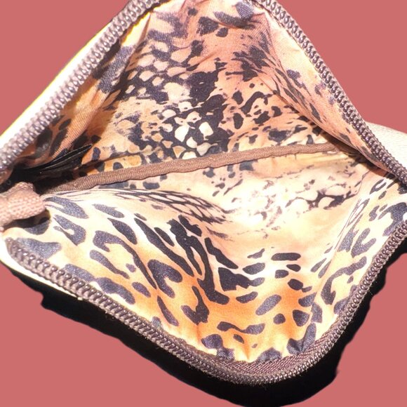 Sharif Ivory Wristlet with Animal Print Interior Silver Hardware - Picture 4 of 8